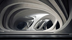 Abstract architecture design background, intricate futuristic concrete interior 3d render