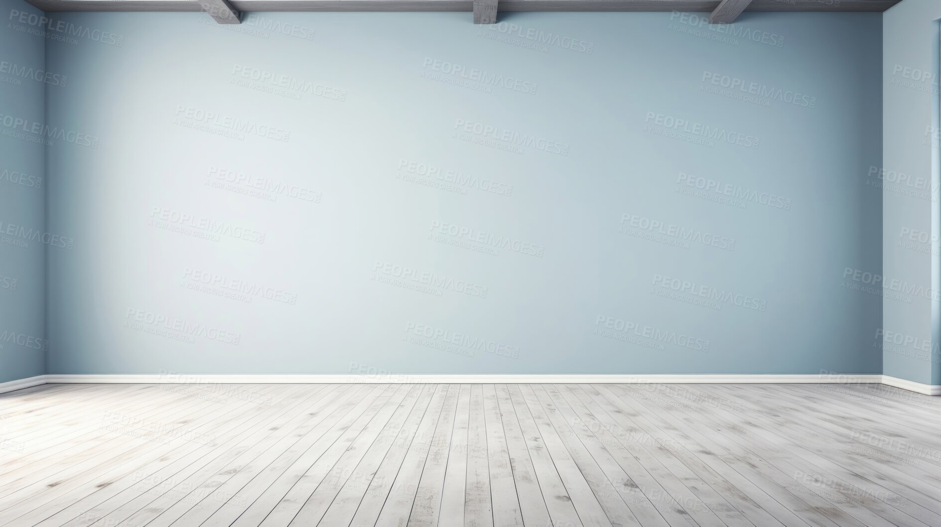 Buy stock photo Minimal abstract empty interior background. Grey walls, wooden floor.