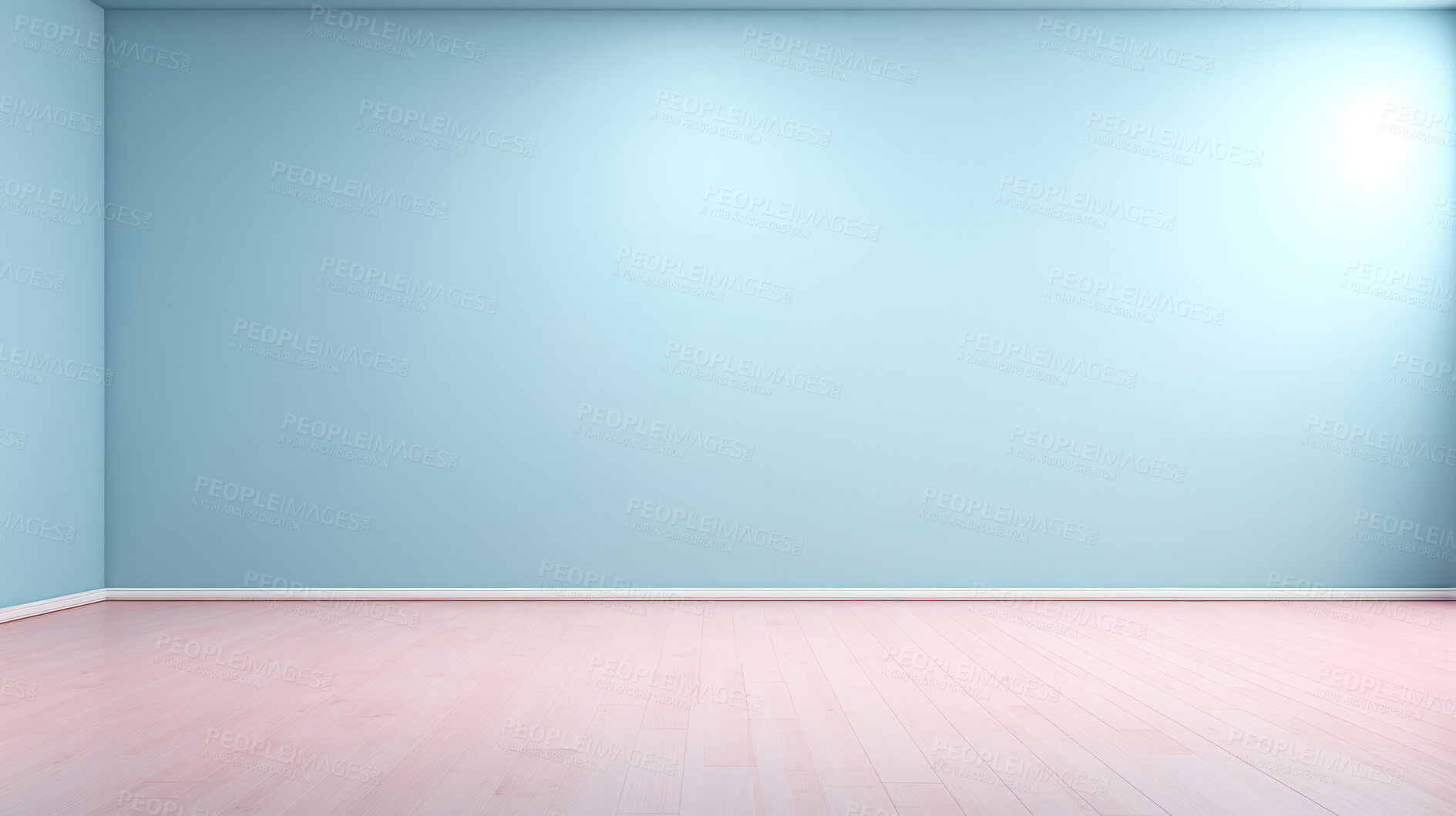 Buy stock photo Minimal abstract empty interior background. Blue walls, wooden floor.