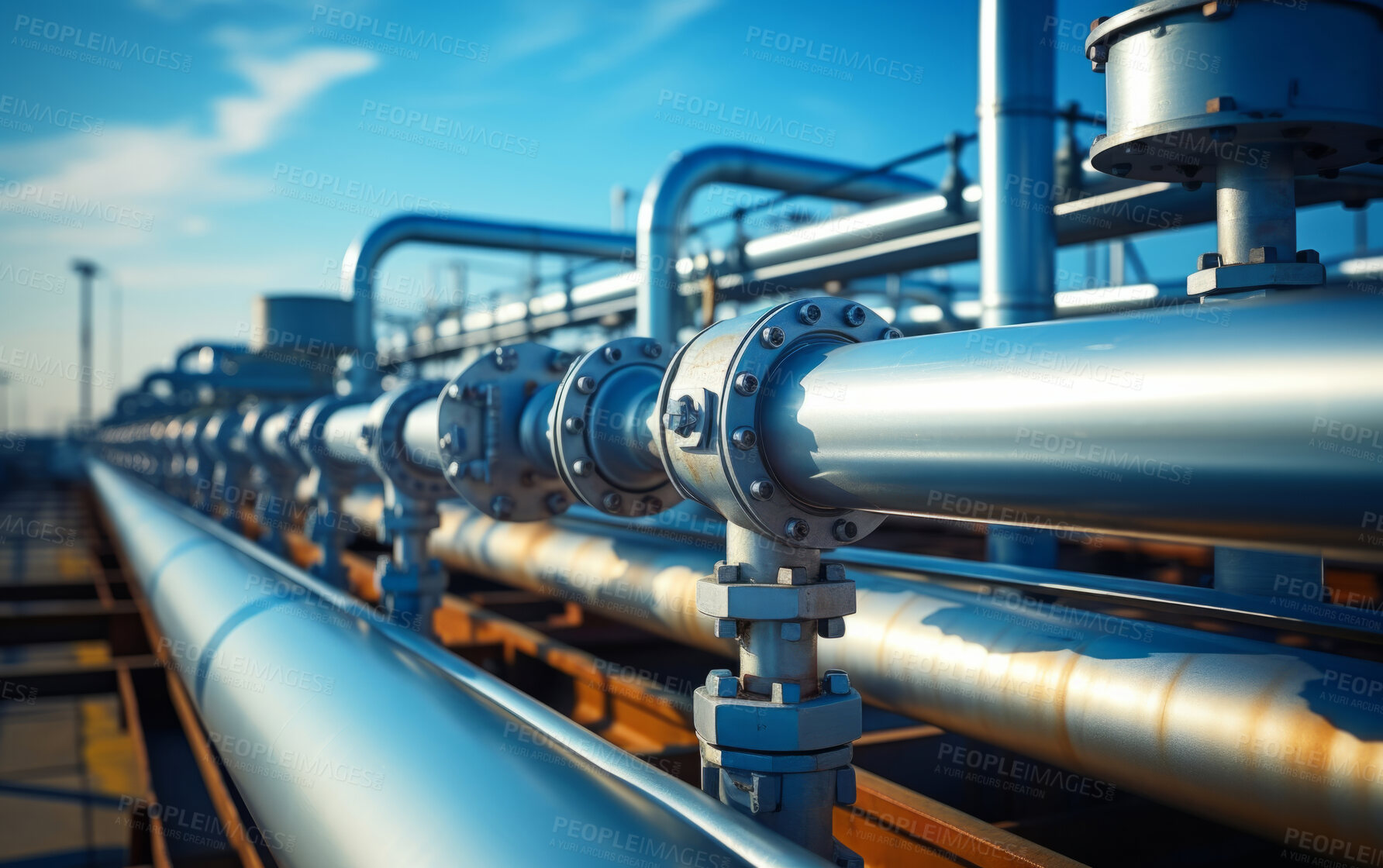 Buy stock photo View of pipelines. oil and gas pipelines. Oil export concept.