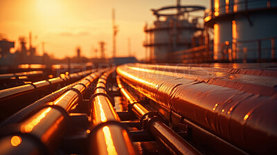 Close-up of pipelines. Oil and gas pipelines. Oil export concept.