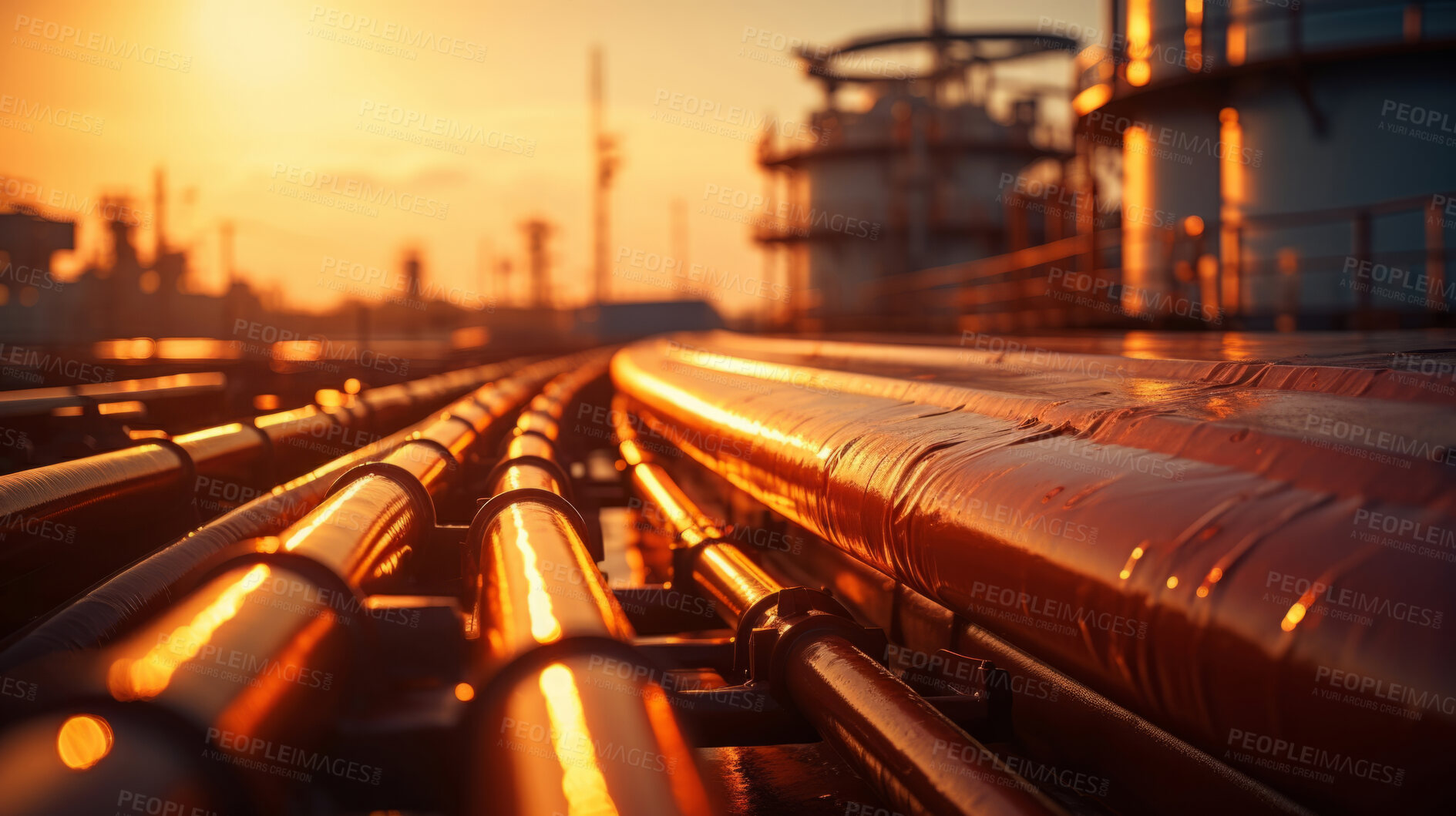 Buy stock photo Close-up of pipelines. Oil and gas pipelines. Oil export concept.