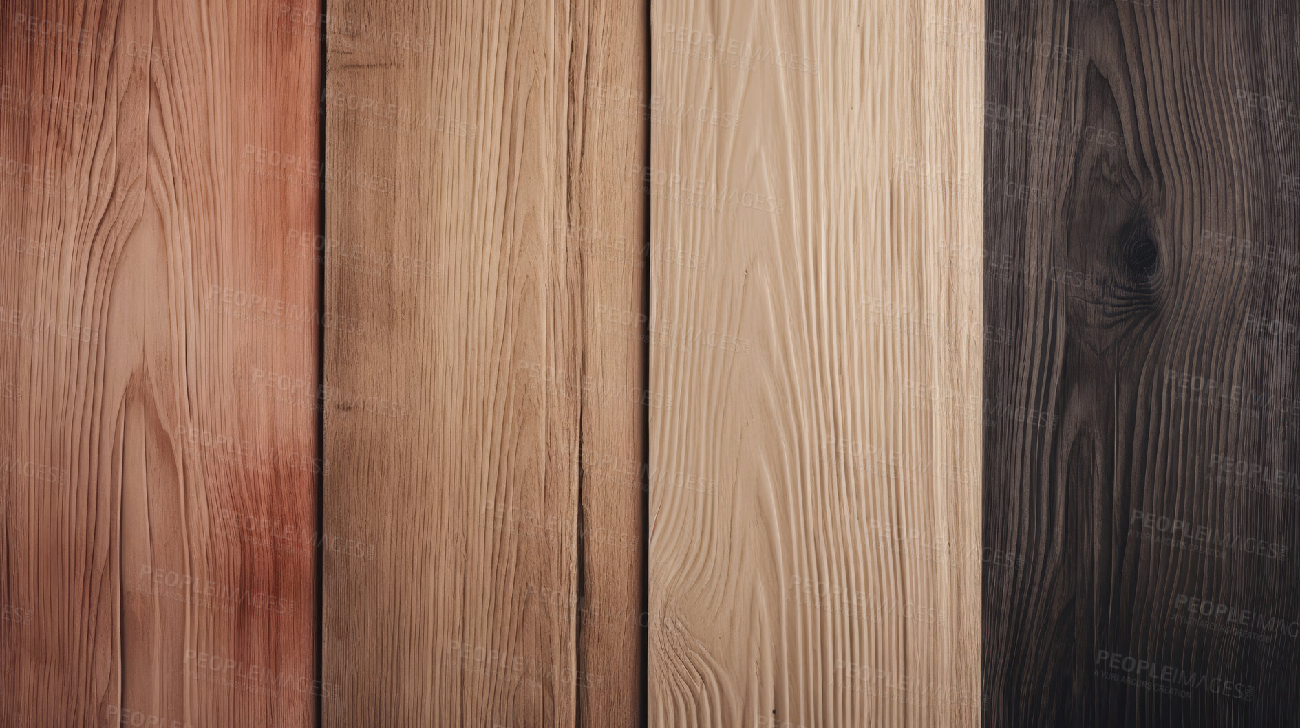 Buy stock photo Multi shades of brown wood table, wall or floor background, wooden texture. Copy space.