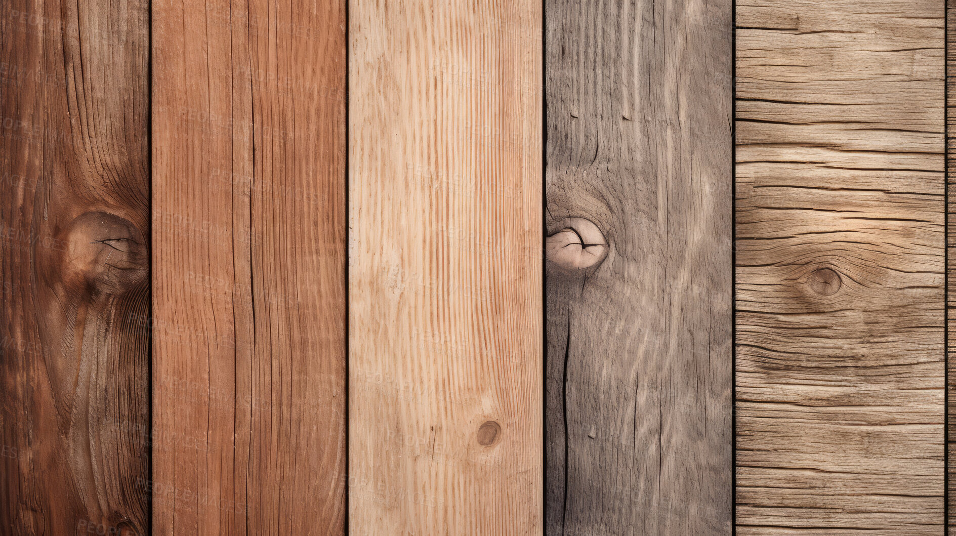 Buy stock photo Multi shades of brown wood table, wall or floor background, wooden texture. Copy space.