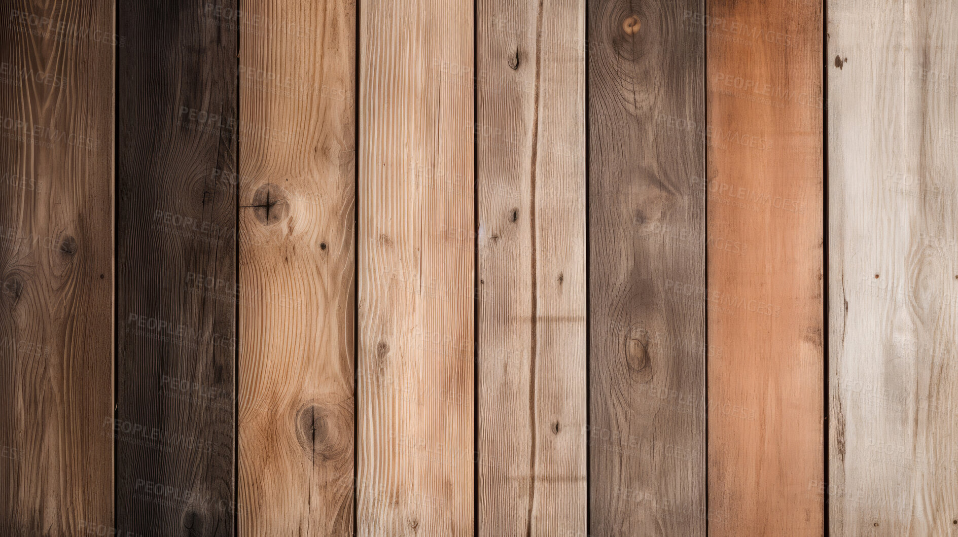 Buy stock photo Multi shades of brown wood table, wall or floor background, wooden texture. Copy space.