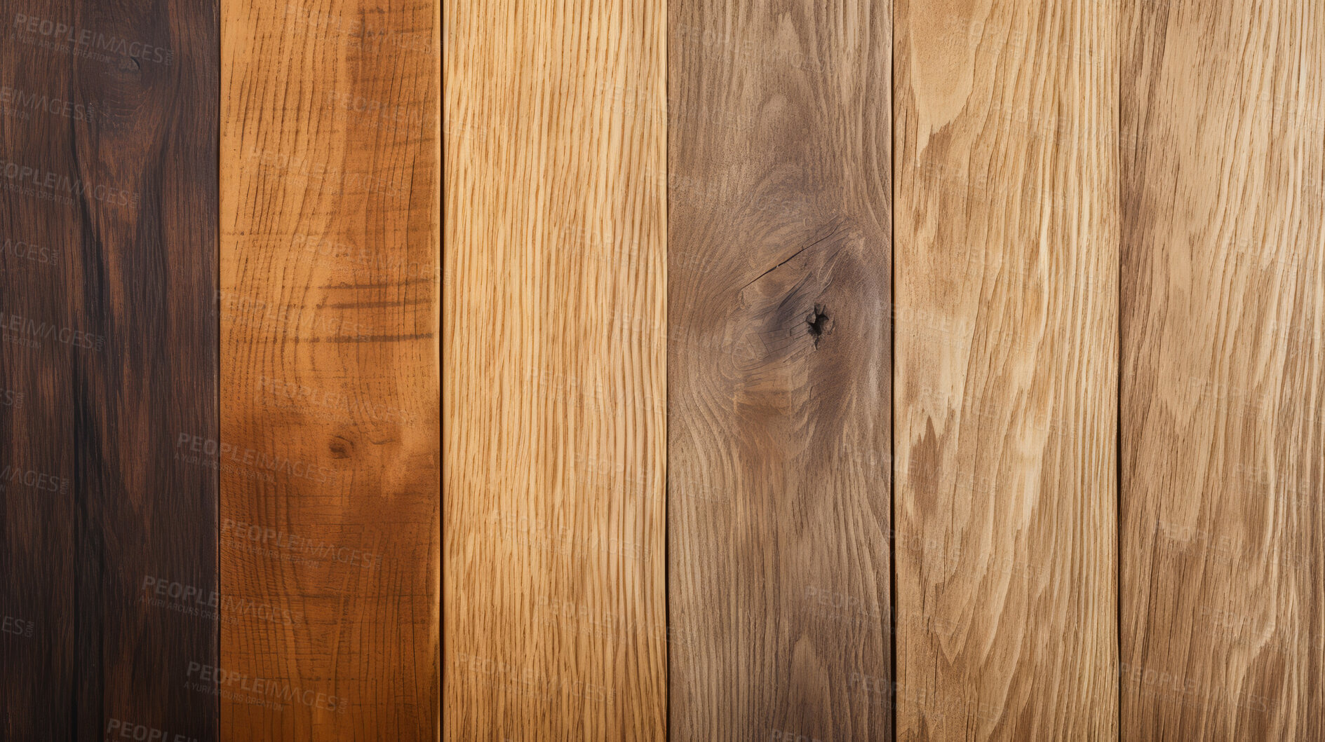 Buy stock photo Multi shades of brown wood table, wall or floor background, wooden texture. Copy space.