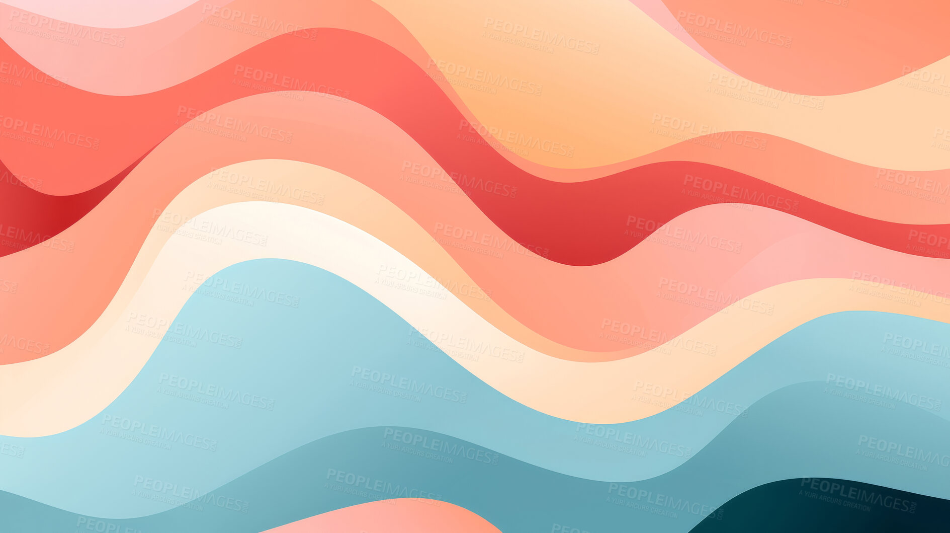 Buy stock photo Pastel colour, wave pattern. Abstract trendy background texture.