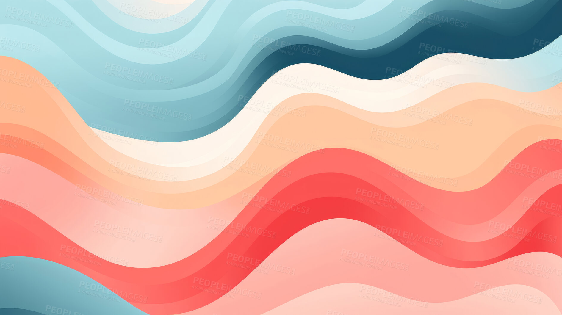 Buy stock photo Pastel colour, wave pattern. Abstract trendy background texture.