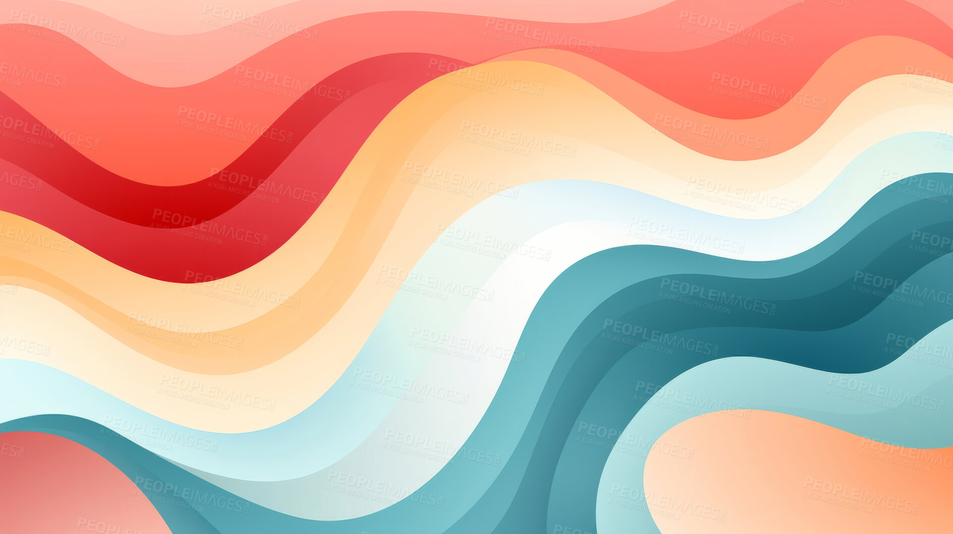 Buy stock photo Pastel colour, wave pattern. Abstract trendy background texture.