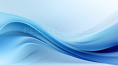 Transparent flowing waveform on white background. Abstract concept.