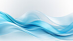 Transparent flowing waveform on white background. Abstract concept.