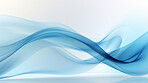 Transparent flowing waveform on white background. Abstract concept.