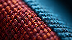 Close-up of red and blue texture fabric cloth textile background.