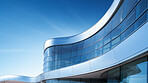 Render of futuristic architecture design detail with blue sky in background