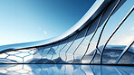 Render of futuristic architecture design detail with blue sky in background