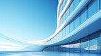 Render of futuristic architecture design detail with blue sky in background