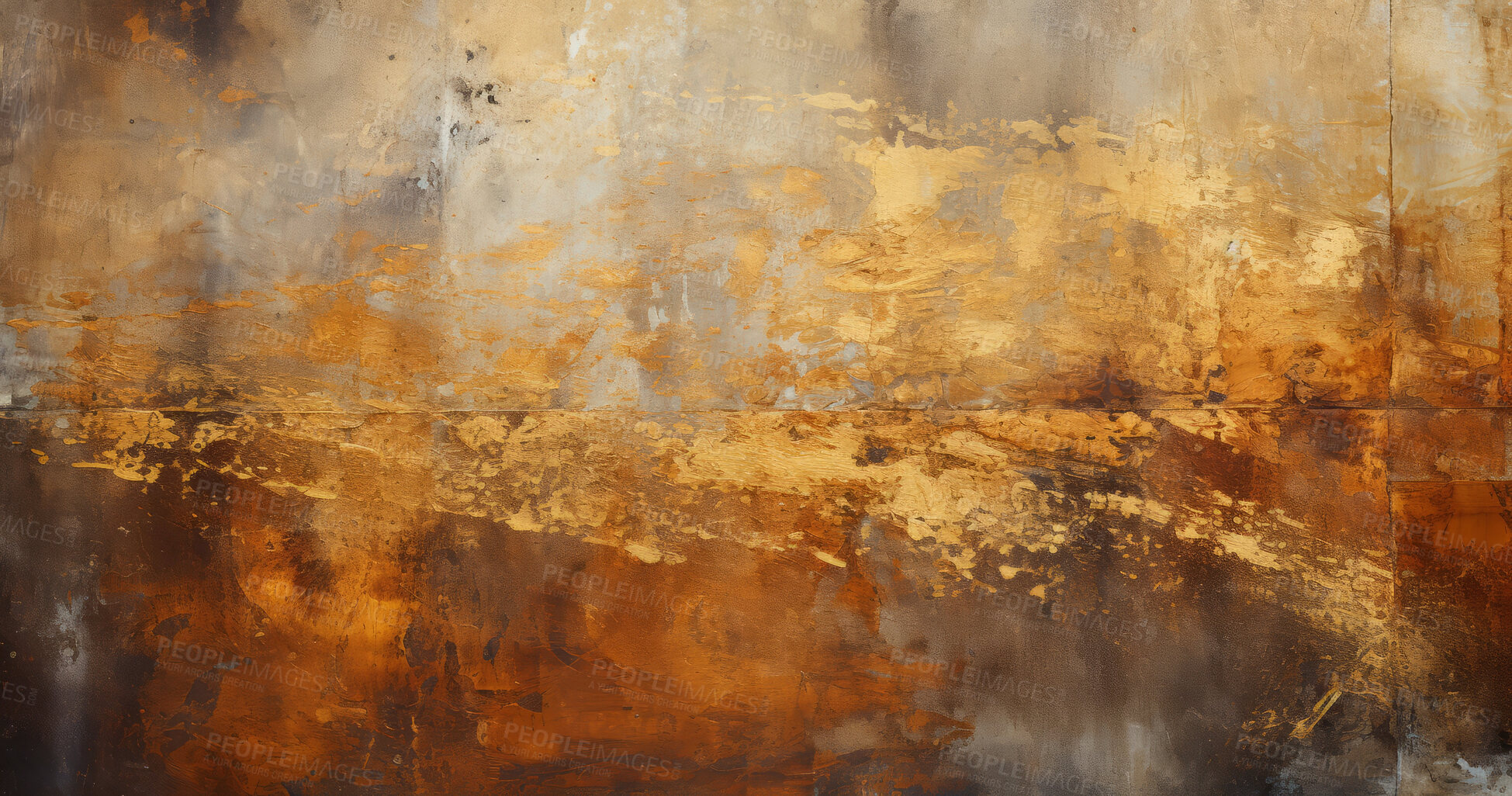 Buy stock photo Grungy gold wall abstract background texture.