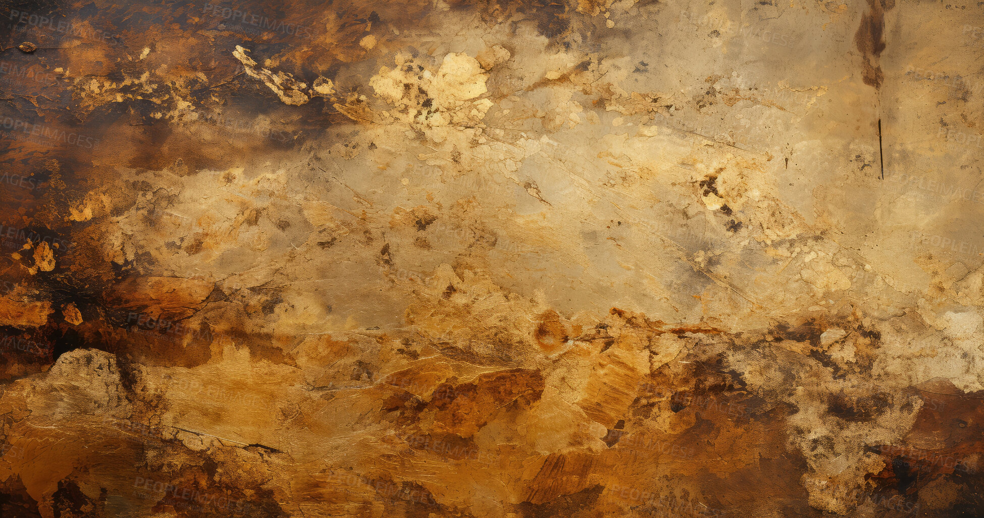 Buy stock photo Grungy gold wall abstract background texture.