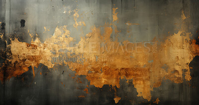 Buy stock photo Grungy gold wall abstract background texture.