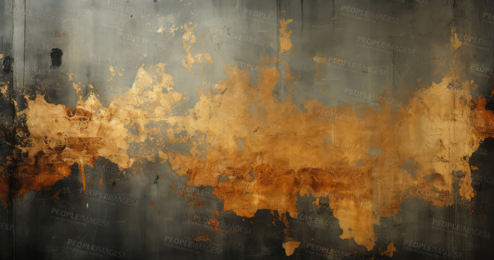 Buy stock photo Grungy gold wall abstract background texture.