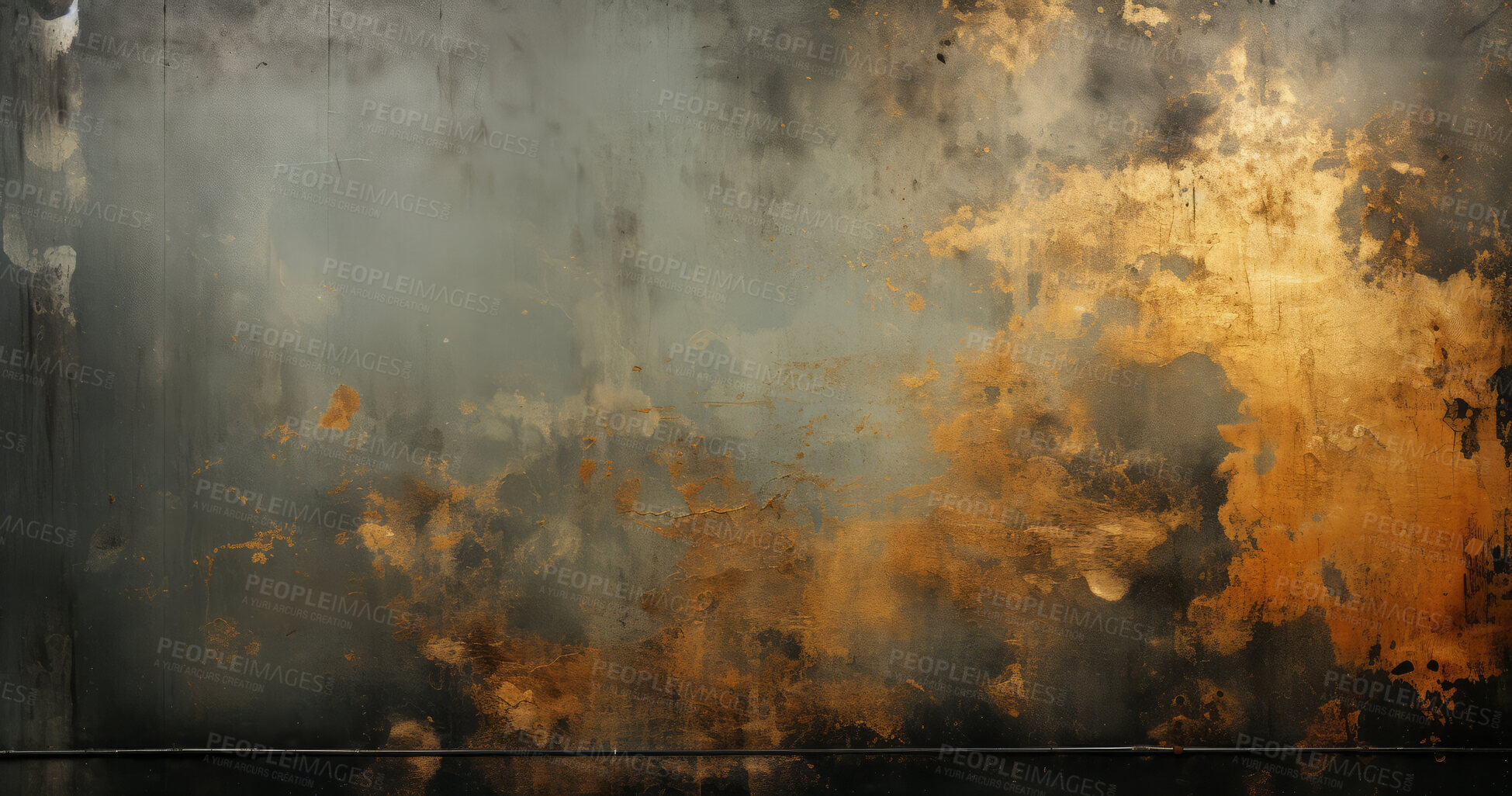 Buy stock photo Grungy gold wall abstract background texture.