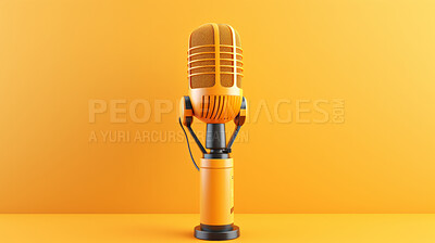 3D render of a podcast microphone, for radio, live streaming and recording music