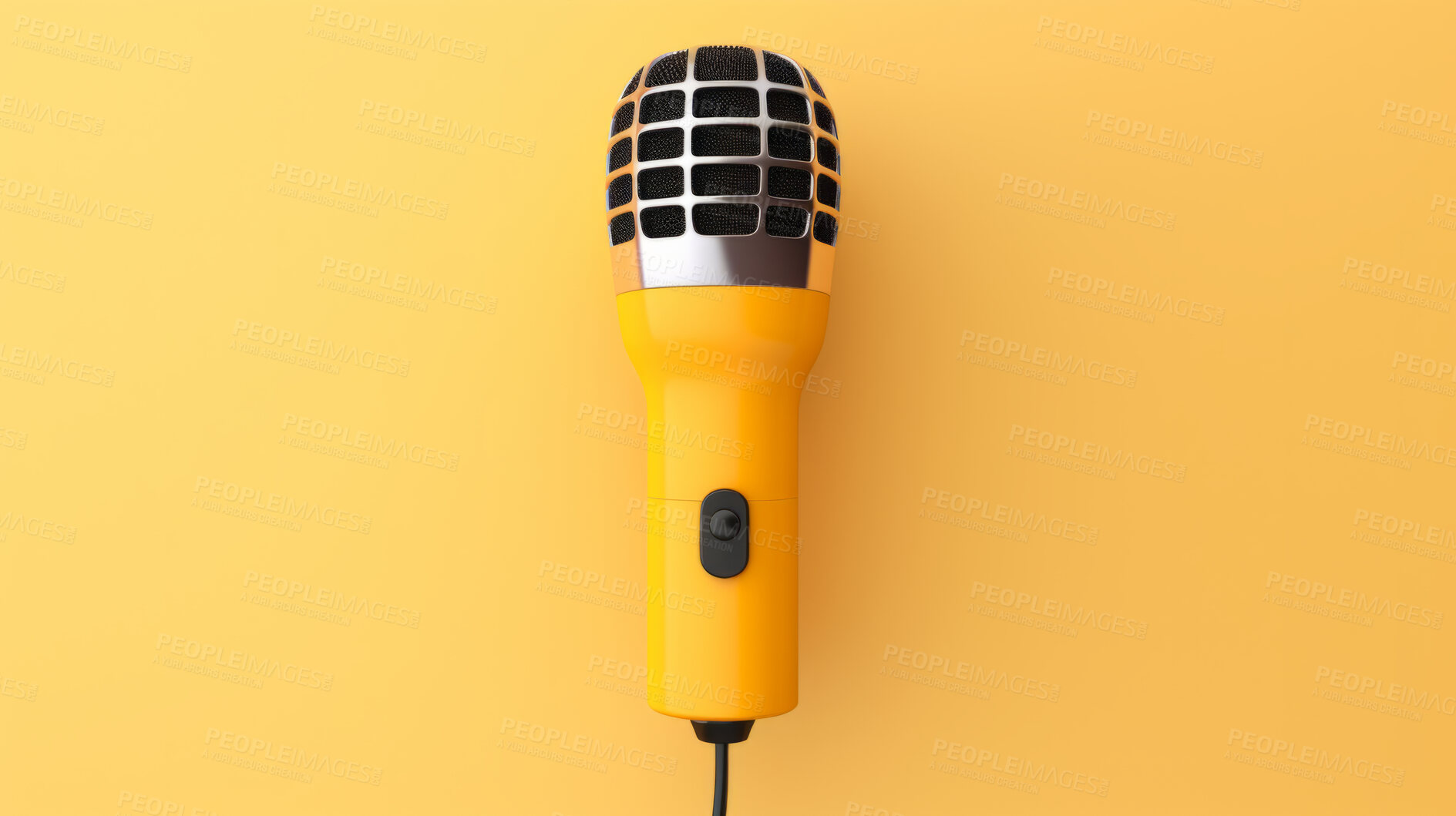 Buy stock photo 3D render of a podcast microphone, for radio, live streaming and recording music