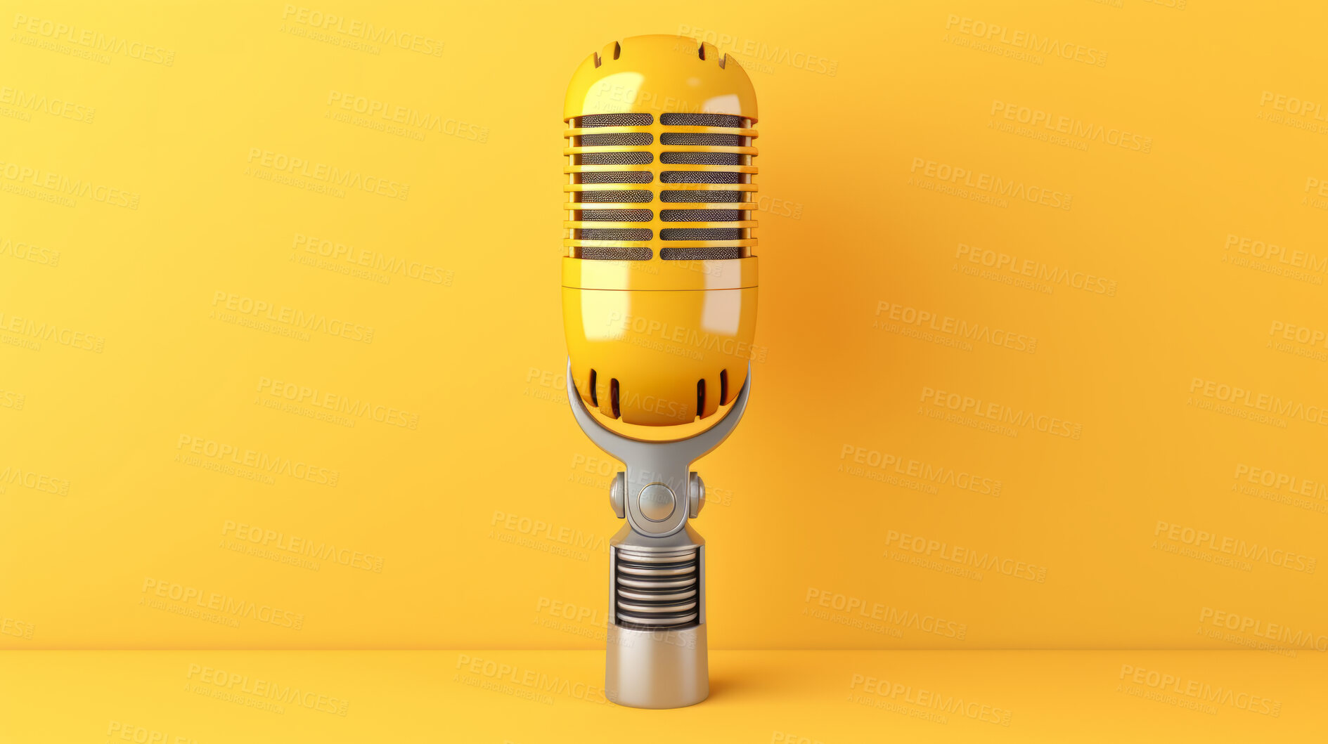 Buy stock photo 3D render of a podcast microphone, for radio, live streaming and recording music