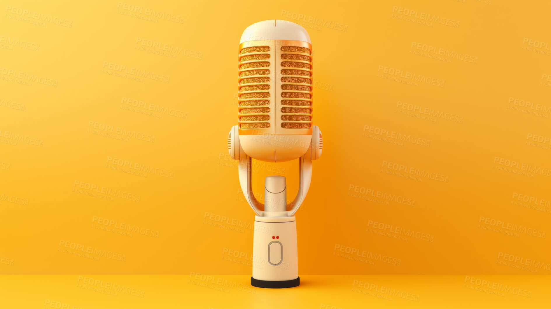 Buy stock photo 3D render of a podcast microphone, for radio, live streaming and recording music