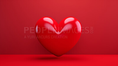 Red heart balloon emoji or valentine's day icon against a red background