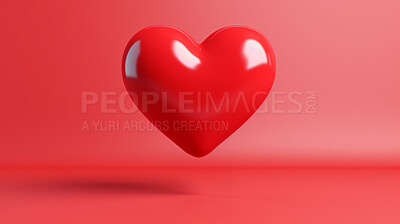 Red heart balloon emoji or valentine\'s day icon against a red background