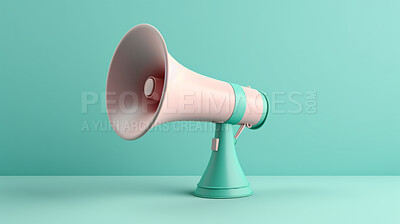 Buy stock photo Megaphone icon, for seo, protest or news broadcasting against a blue background