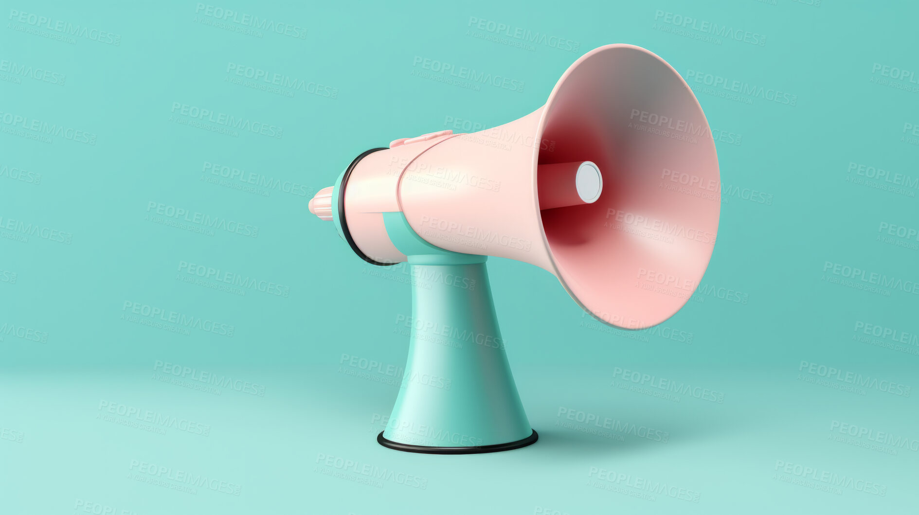 Buy stock photo Megaphone icon, for seo, protest or news broadcasting against a blue background