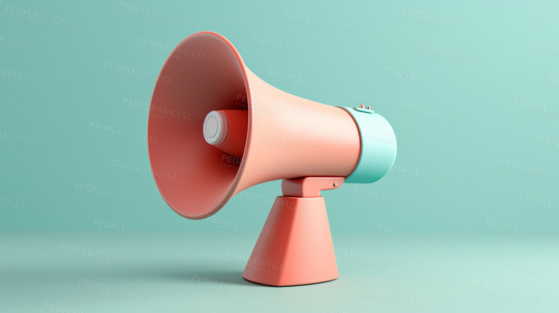 Buy stock photo Megaphone icon, for seo, protest or news broadcasting against a blue background