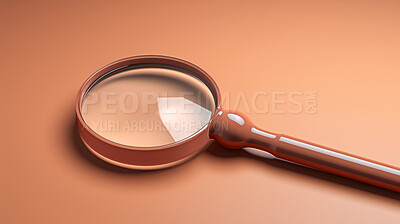 Magnifying glass or search tool for seo or research against an orange background
