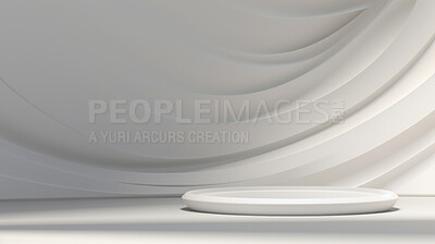 Buy stock photo Light and shadows lines on a white wall. Blank or empty wall mockup for copy space