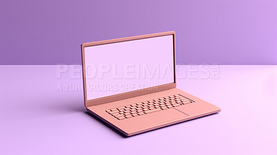 3D render of a blank laptop with copy space or screen for your app design