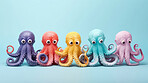 Colorful octopus. Abstract art background copyspace concept.