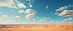 Desert landscape Background. Clouds in sky. Wallpaper. Copy space concept.