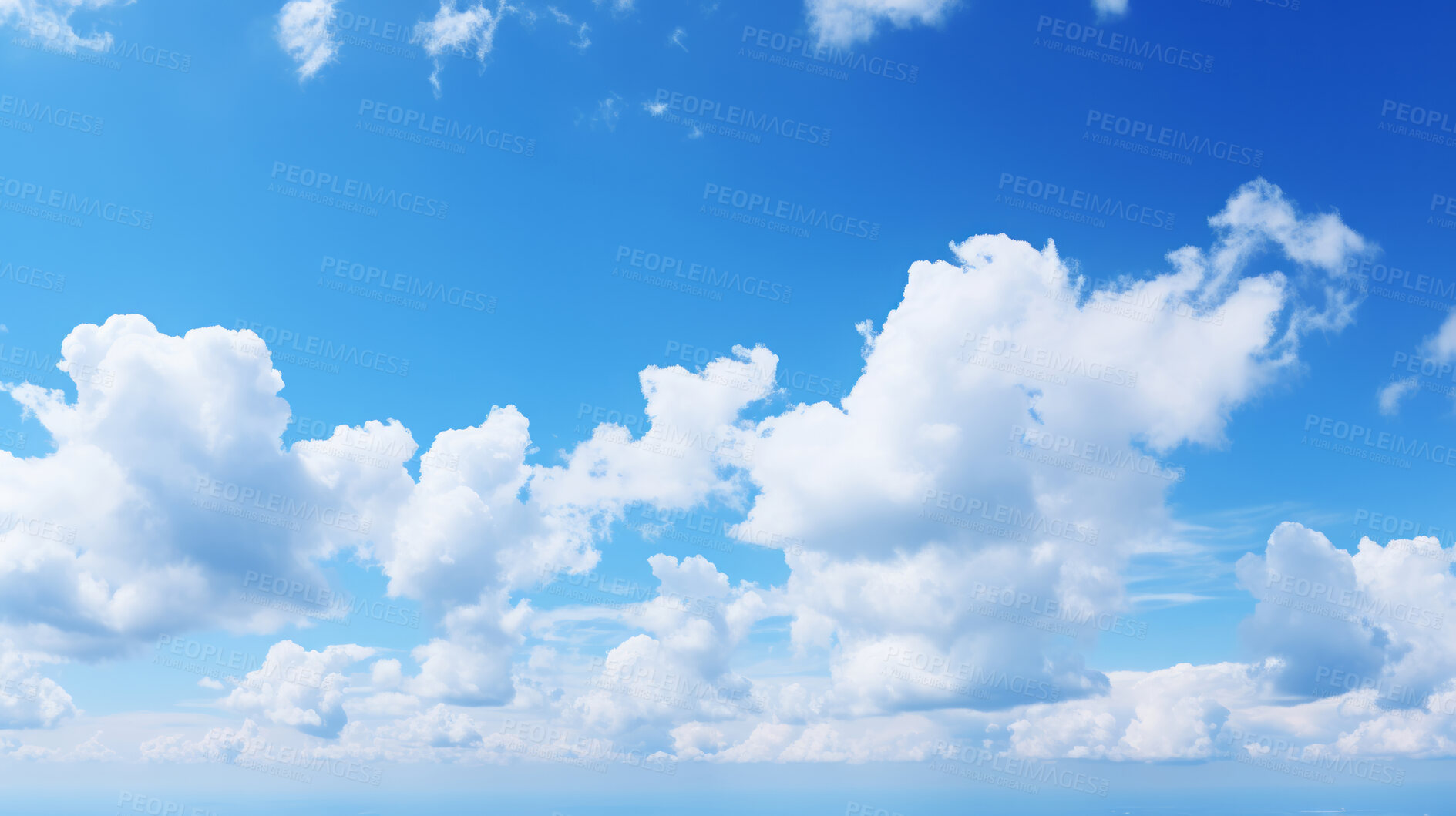 Buy stock photo View of Clouds against blue-sky. Background, wallpaper. Copy space concept.