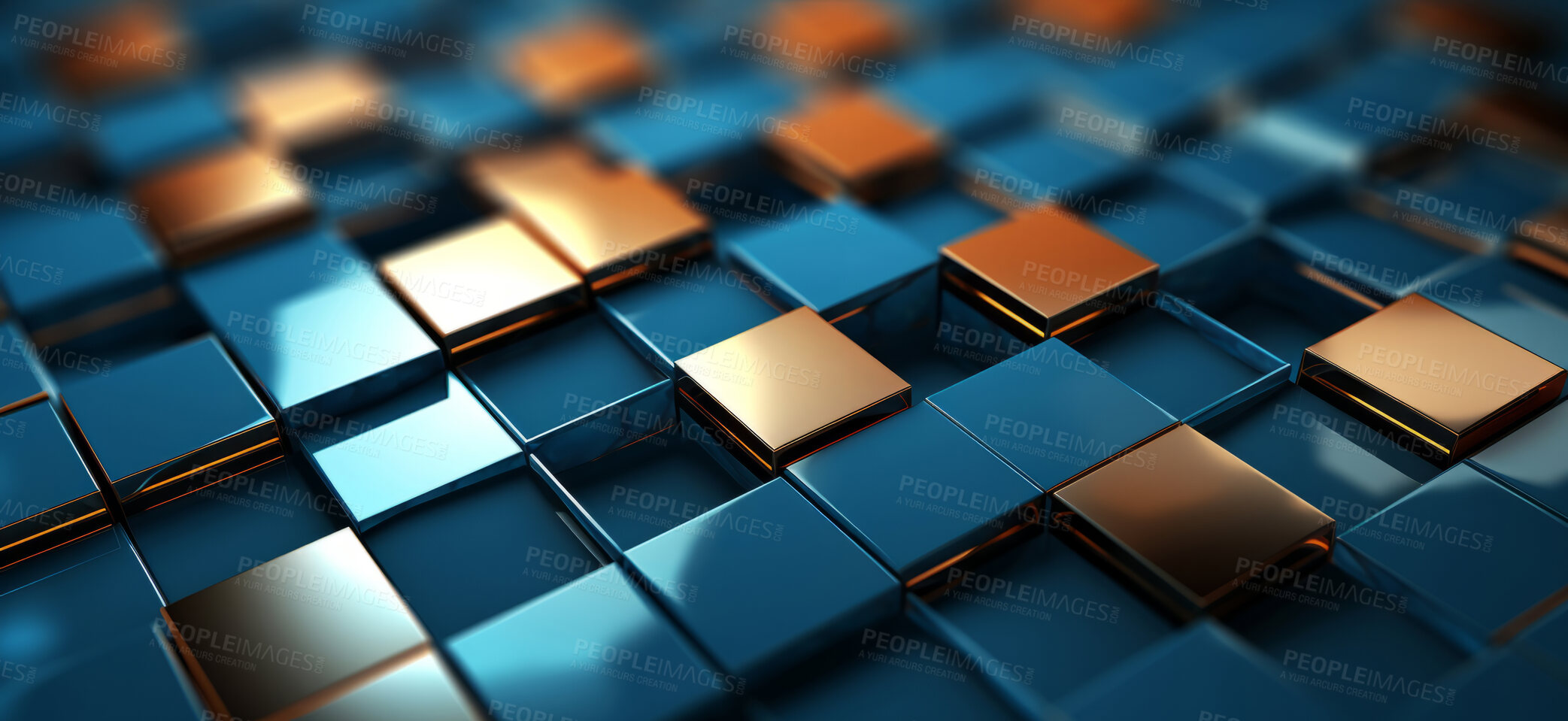 Buy stock photo Geometric cube abstract background. Glossy square pattern concept.