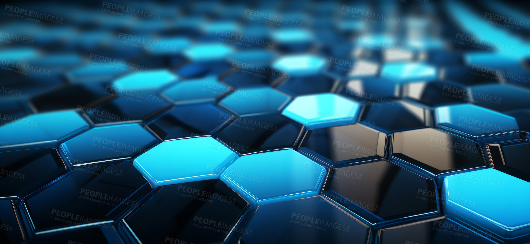 Buy stock photo Glossy geometric hexagonal abstract background. Honeycomb pattern concept.