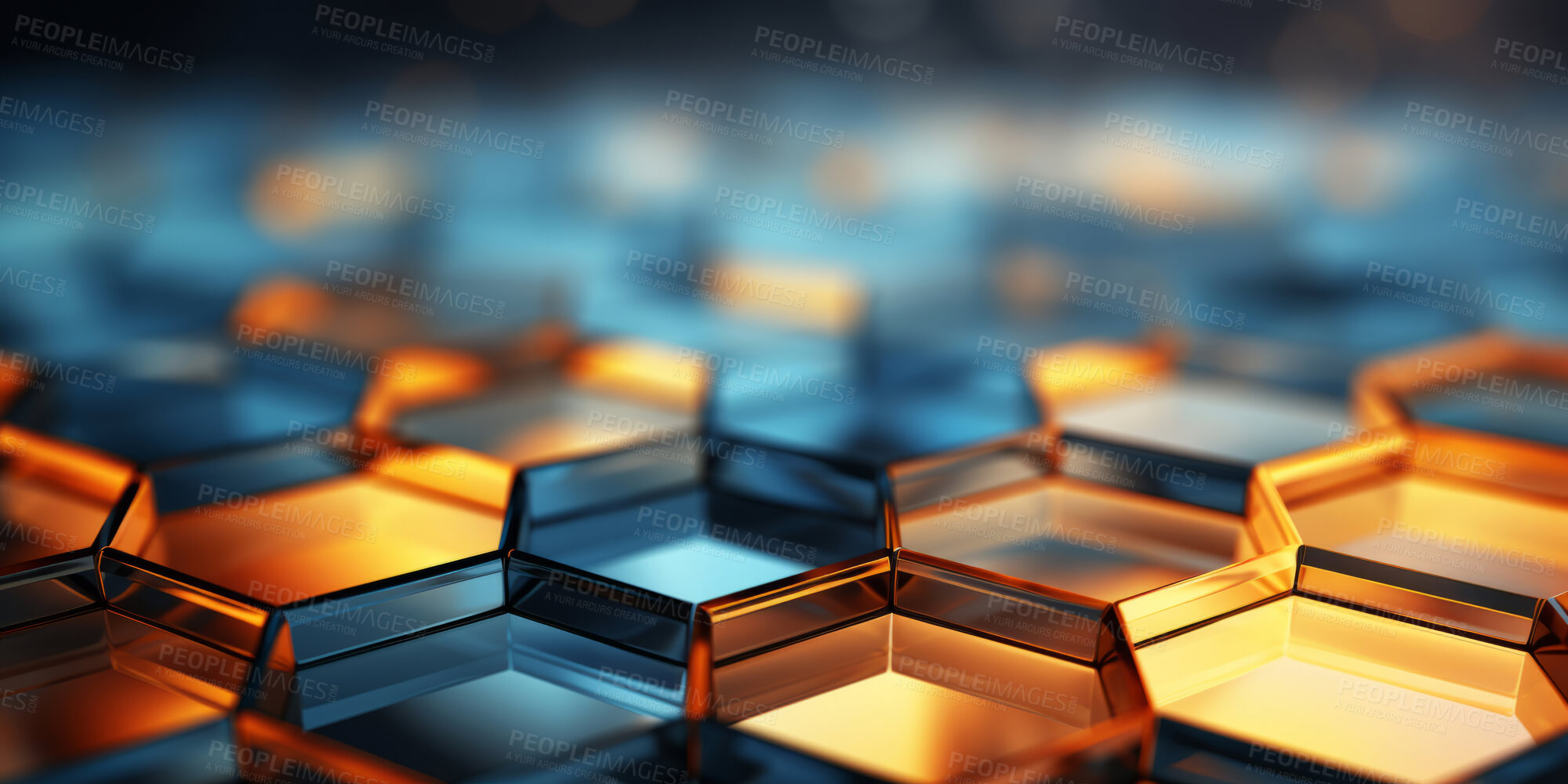 Buy stock photo Glossy geometric hexagonal abstract background. Honeycomb pattern concept.