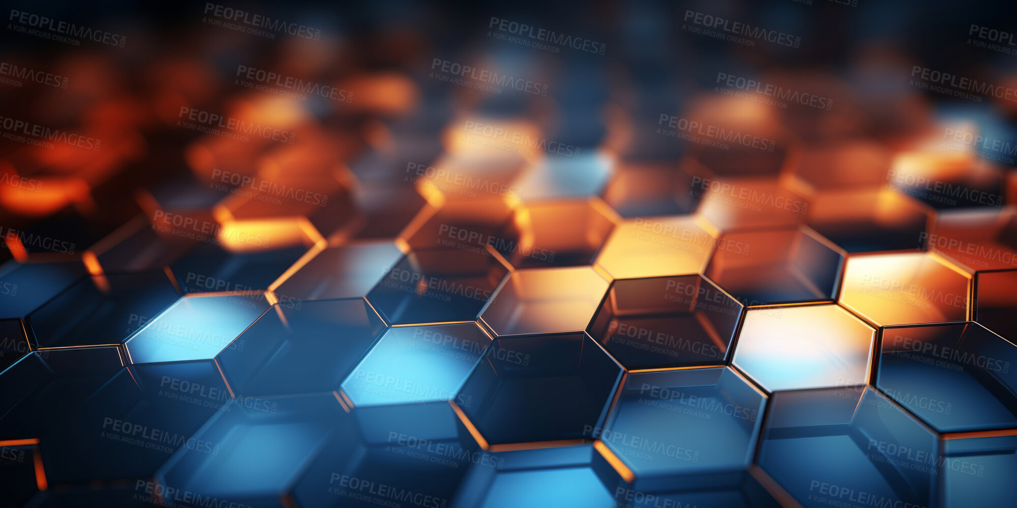 Buy stock photo Glossy geometric hexagonal abstract background. Honeycomb pattern concept.