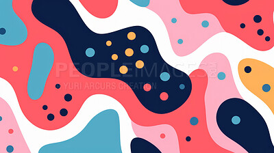Colorful abstract art doodle shape seamless pattern. Creative shapes background.