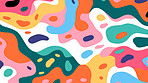 Colorful abstract art doodle shape seamless pattern. Creative shapes background.