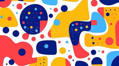 Colorful abstract art doodle shape seamless pattern. Creative shapes background.