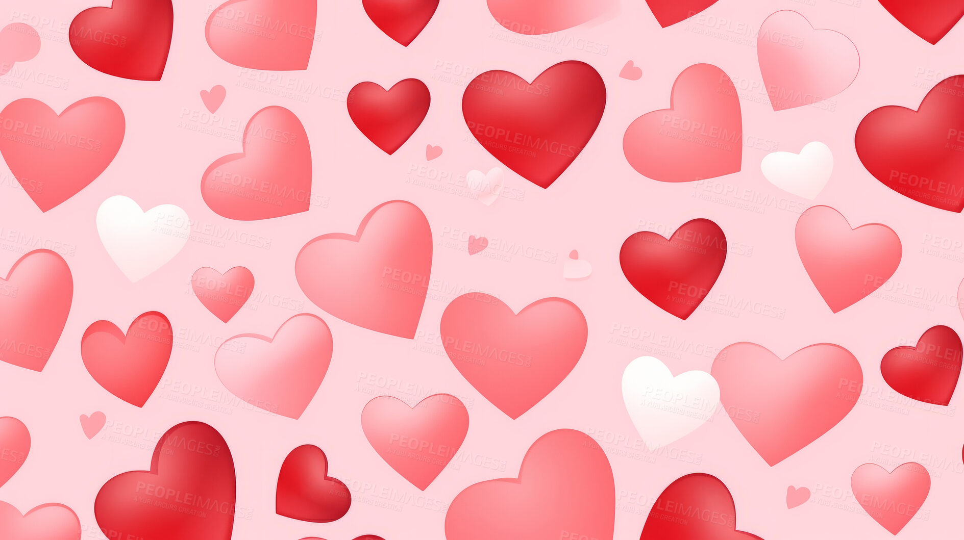Buy stock photo Love hearts seamless pattern for valentine's day. Romantic background art collection.