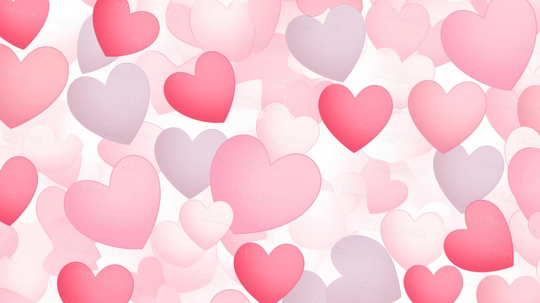 Buy stock photo Love hearts seamless pattern for valentine's day. Romantic background art collection.