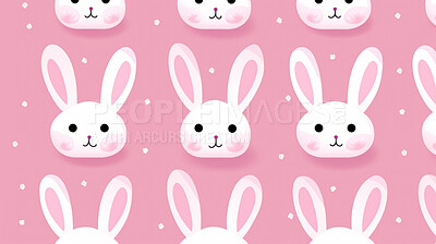 Seamless pattern with cartoon bunnies. Background wallpaper design concept